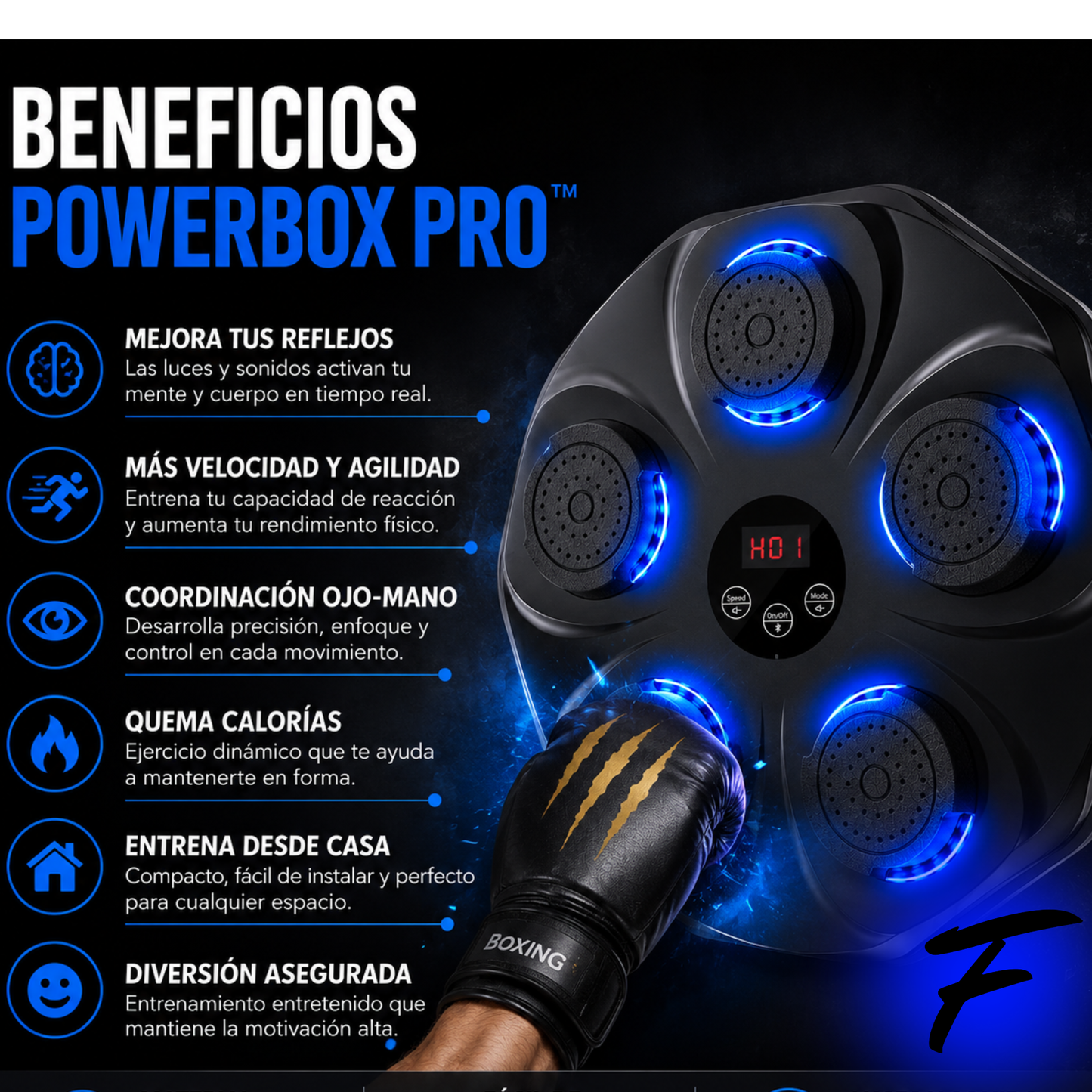 Máquina Boxeo Musical Entrenamiento, POWERBOX PRO™