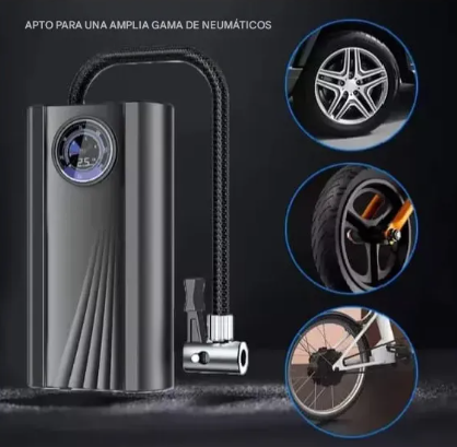 🚗 Compresor de Aire Portátil 12V para Auto y Moto 🚴‍♂️🏍️