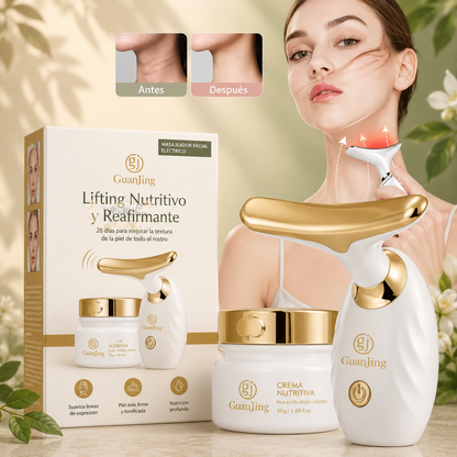 GuanJing™ Lifting Facial – Crema Reafirmante con Masajeador Facial